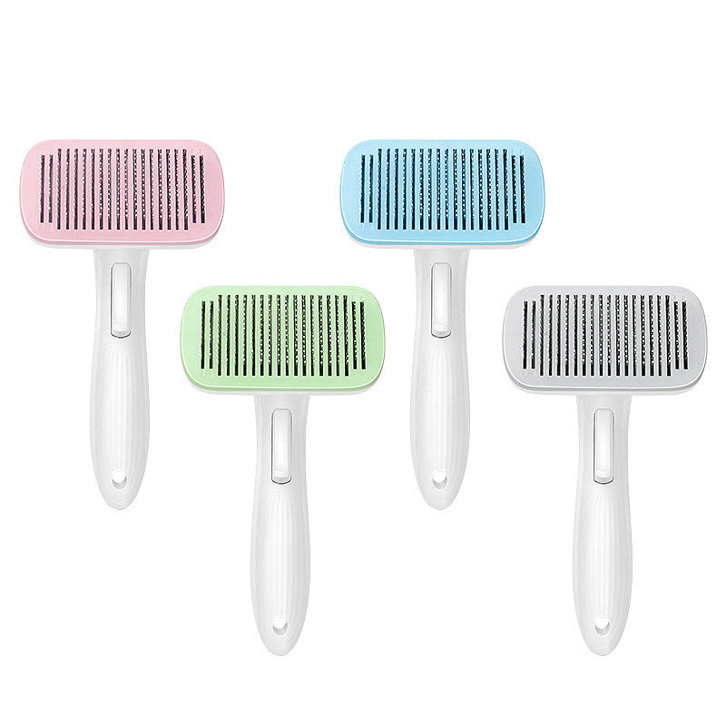 Pet Hair Removal Comb – One-Click Self-Cleaning Grooming Tool